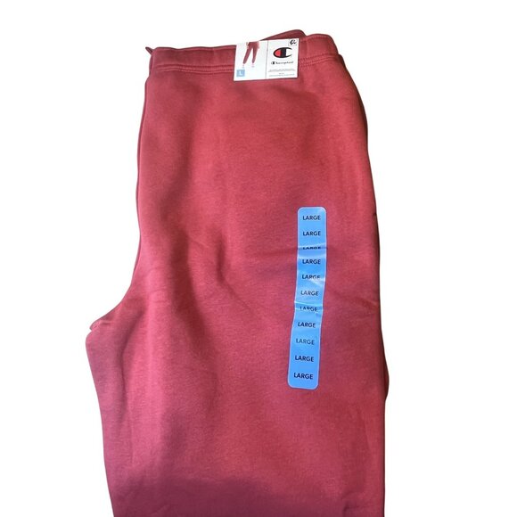 Champion Redwood Red Fleece Jogger Sweatpants For Men Large Cotton Blend Breatha - Picture 1 of 1